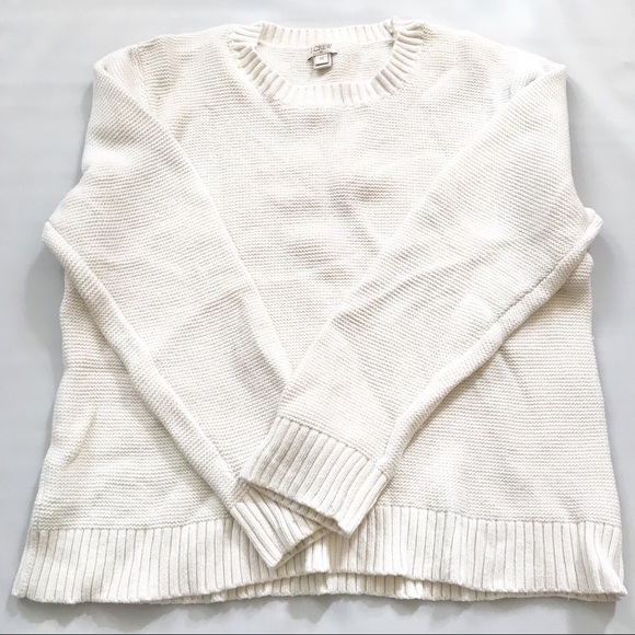 J. Crew Factory Sweaters J Crew Factory Womens Creamcrew Neck